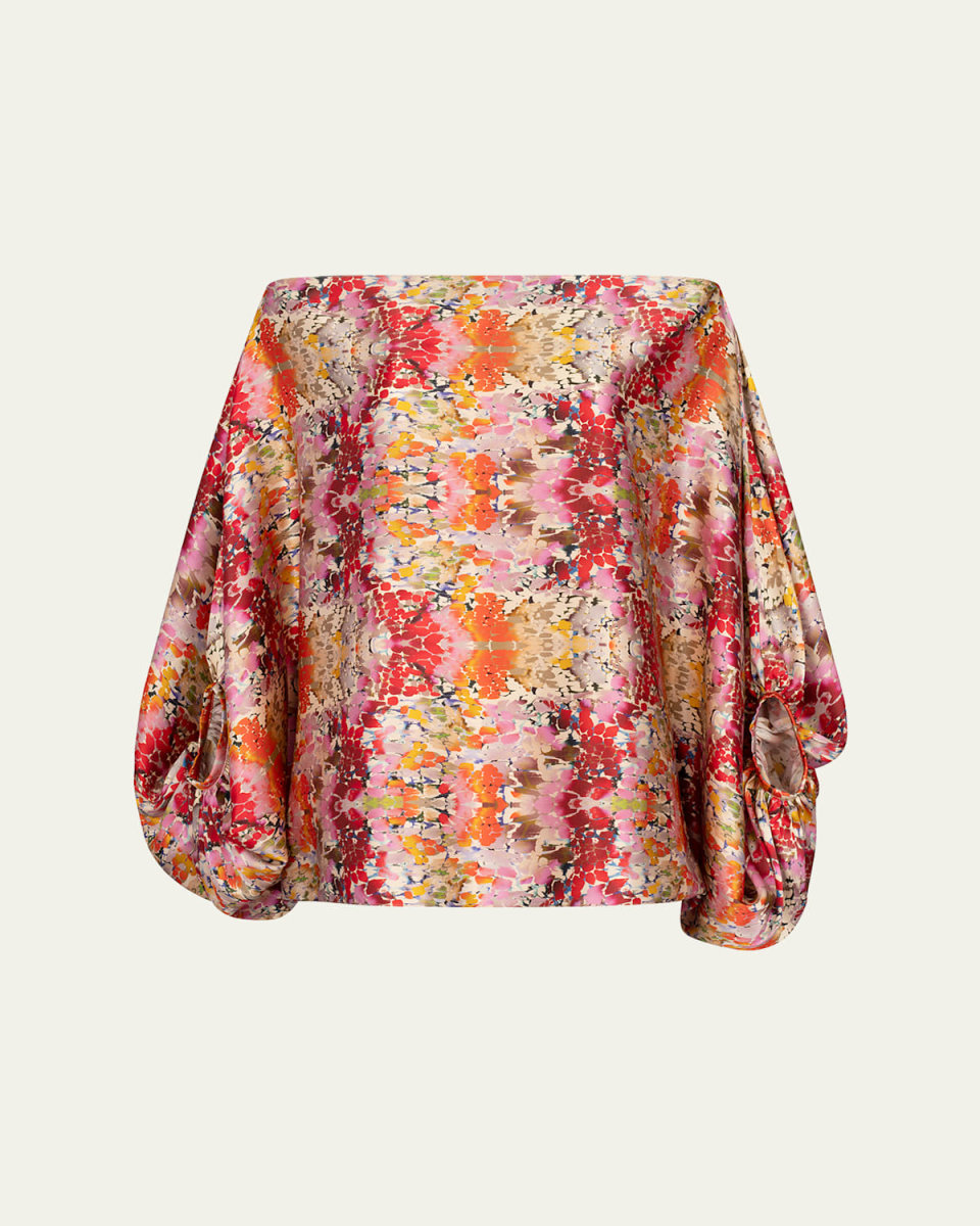 Bellagio Abstract Boatneck Blous